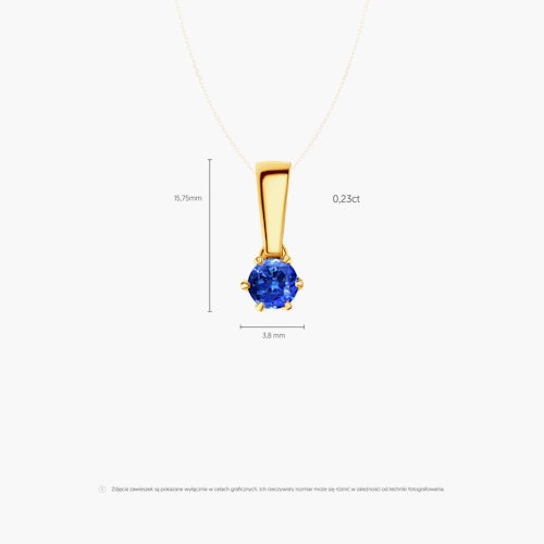 Zawieszka The Journey: złota, szafir